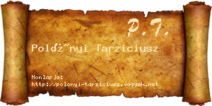 Polónyi Tarziciusz névjegykártya